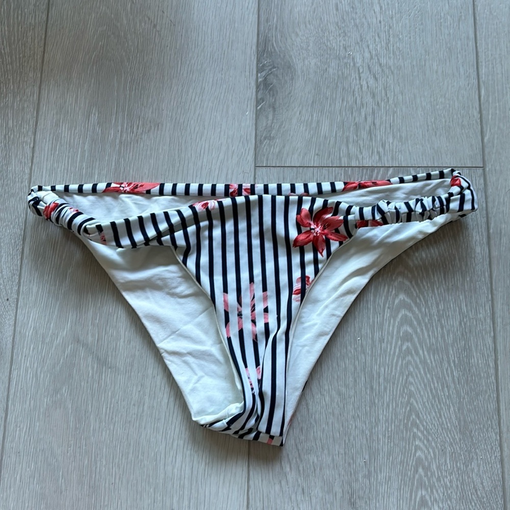 Lspace Sundrop Striped Floral Bikini Bottoms Sz Small